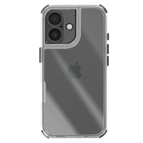 Cover til iPhone 16 - AVIZAR - Forstærket - Bi-Materiale - Antislip - Sort Svart
