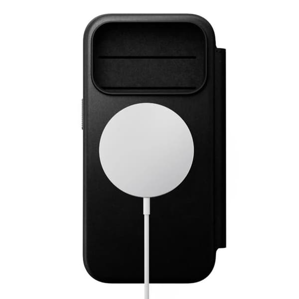 iPhone 18 Pro Etui i Læder Kompatibel med MagSafe og Qi2 Stødabsorberende Nomad Sort Svart