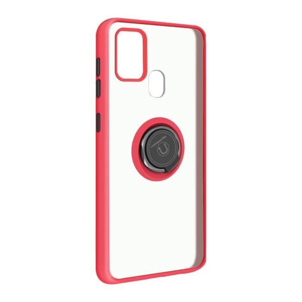 Coque - Samsung - Galaxy A21s - Bi-material - Metallring - Videostöd Röda Röd