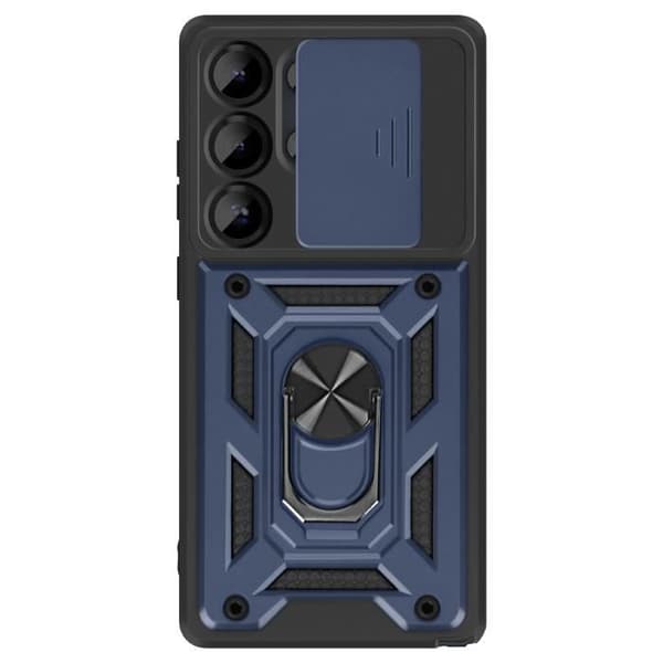 Fodral - MAYAXESS - Galaxy S25 Ultra - Stöttålig - Stödring - Kameraskydd Blå