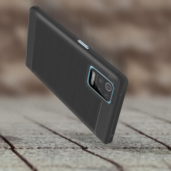 LG K62 - K52 Mjukt fodral Förstärkta hörn Kolborstad effekt Svart