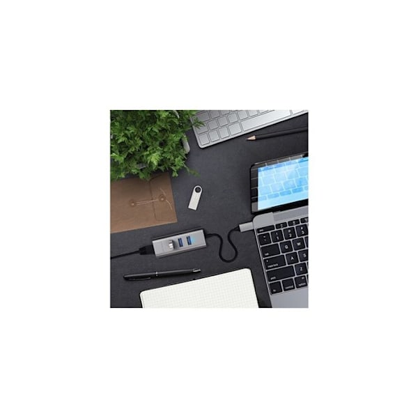 USB Hub - Satechi - USB-C 4 i 1 - Siderisk Grå - 3 USB-porte - RJ45 Ethernet-port