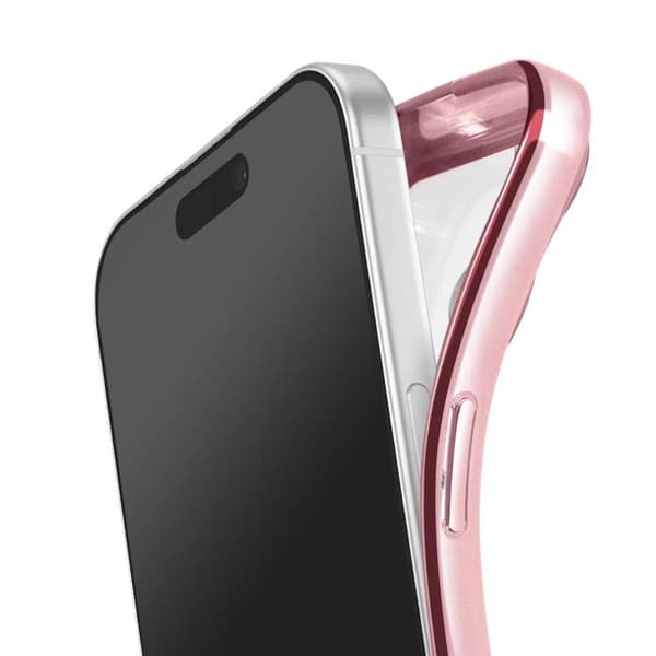 MagSafe-skal til iPhone 17 i silikone med rosa kromkant Ros