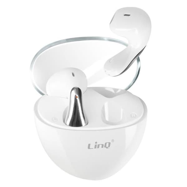 Bluetooth-hörlurar - LINQ - Vattendroppe - Batteritid 5H - In-ear - Touch. Vit
