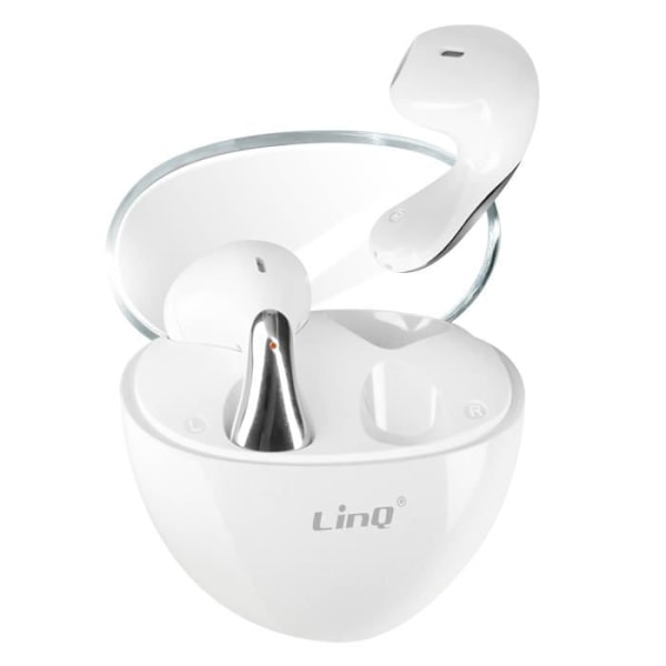 Bluetooth-hörlurar - LINQ - Water Drop Model - 5H batteritid - In-ear - Touchkontroll Vit