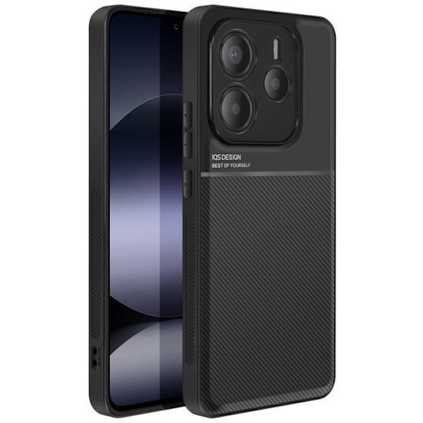 Coque för Xiaomi Redmi Note 14 5G Bi-material Stötsäker Svart Svart