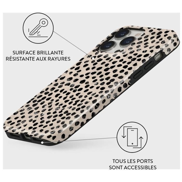 Coque - BURGA - Mandel Latte - iPhone 14 Pro Max - Stötsäker - Optimal skydd Svart