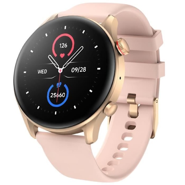 Bluetooth Connected -kello Muokattava pyöreä kellotaulu Health Tracker Riversong Rose Champagne