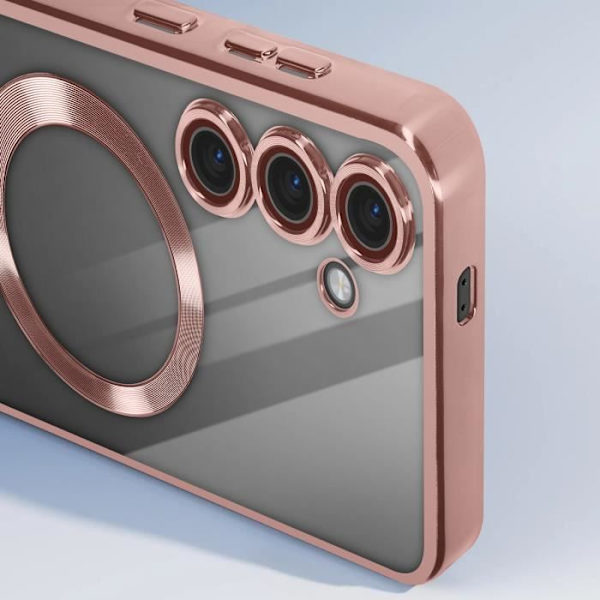MagSafe Fodral för Samsung S24 Plus i Chrome Contour Silikon Rosa Champagne Rosa