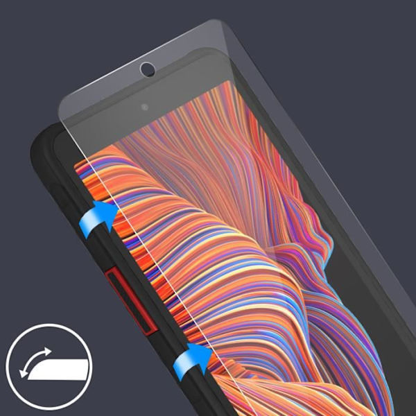 Akashi 9H hærdet glasfilm til Samsung Galaxy Xcover 5 - Beskyttelse mod stød og ridser Svart