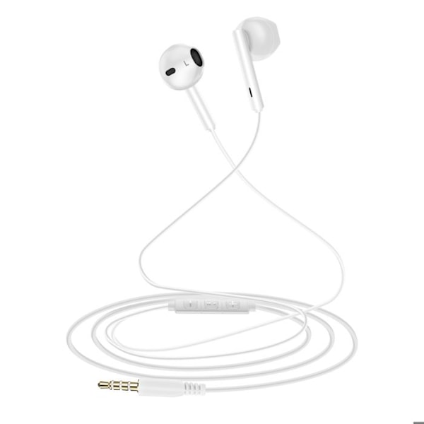 Jack 3,5mm In-ear hörlurar 1,2m Musik och samtal handsfree LinQ Vit