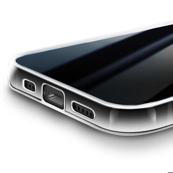 Silicone-fodral för iPhone 16e och Transparent Anti-rep glas Vit