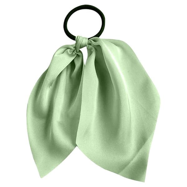 Elastisk tørklæde - AVIZAR - Ensfarvet satin - Salviegrøn - Behagelig - Elegant Grön