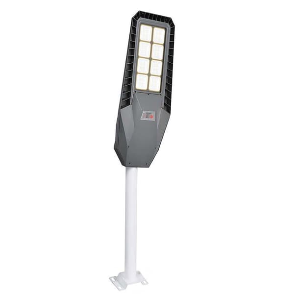 Solcelle LED lampe 8W med bevægelsessensor og 10000mAh batteri sort Svart