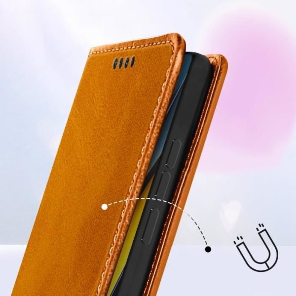 Pungcover til Xiaomi Poco X6 Pro Magnetisk klapstøtte Orange