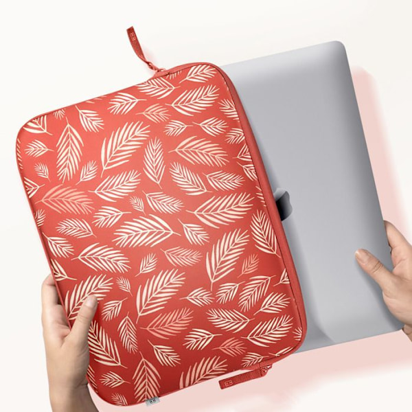 Pochette pour MacBook Pro 14 Motif Tropical Pattern ²Life MW Rouge Röd