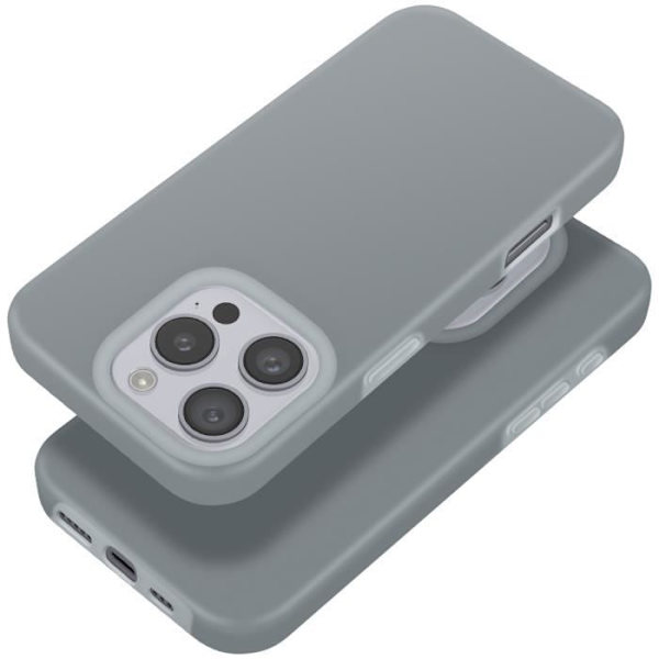 Skal till iPhone 16 Pro - AVIZAR - Mjuk silikon - Upphöjd kant - Grå Grå