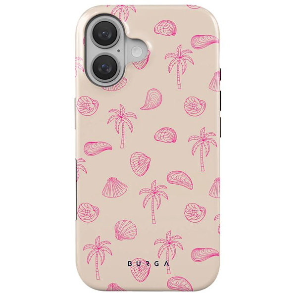 Coque MagSafe för iPhone 16 Plus Elegant Strandmönster Please Burga Flerfärgad Svart