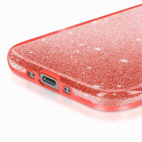 Cover - ADVARSEL - iPhone Air - Bi-Materiale - Glitrende - Rød Röd