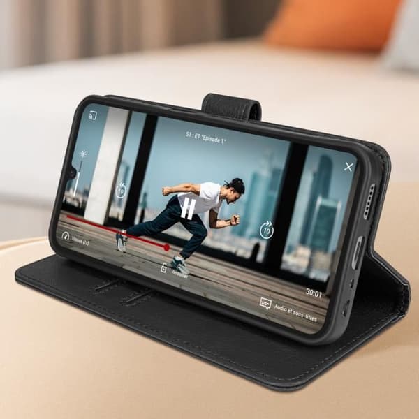 Etui til Samsung Galaxy A05s - AVIZAR - Pung og videoholder - Sort Svart