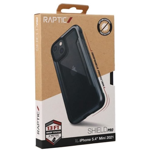 Fodral - RAPTIC - Shield Pro - Svart - Mjuk - Kompatibel iPhone 13 Mini Transparent svart