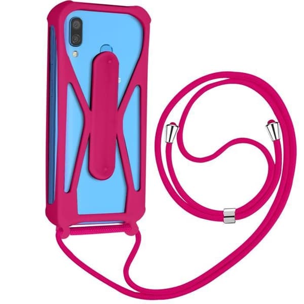 Coque - ADVARSE - Universel - Blød Silikone - Stødabsorberende - Stander Support - Fuchsia Fuchsia