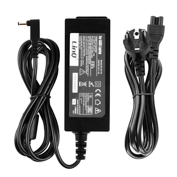 Lader - LINQ - AS-65135 - 65W - 19V - Stik 4.0*1.35 mm Svart