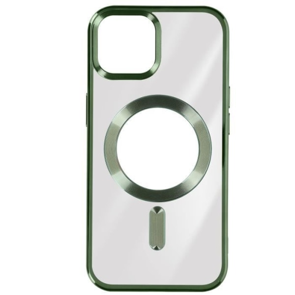 MagSafe Case iPhone 15 Plus silikonikameran suojaus Chrome Contour Green Grön