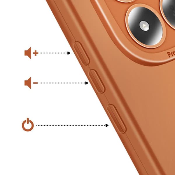 Silicone Cover til Redmi Note 15 Pro Plus med Forstærkning til Kamerablok i Brun brun