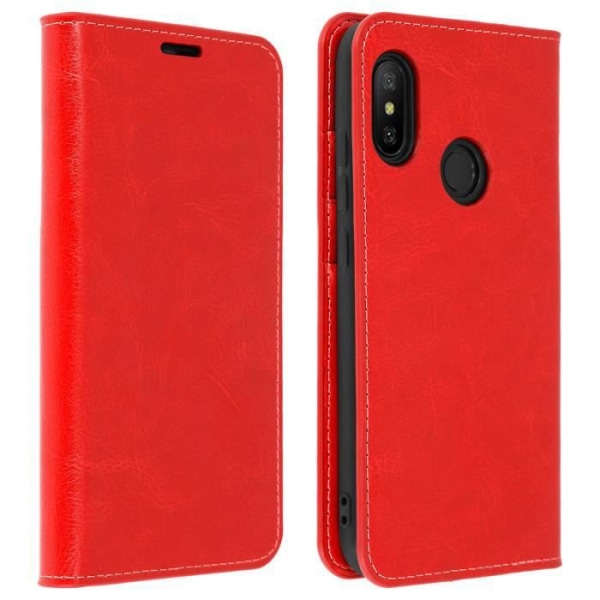 Xiaomi Mi A2 Lite Case Nahkainen lompakkojalusta - punainen punainen