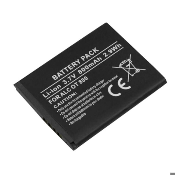Erstatningsbatteri til Alcatel OT 880 / OT 710 3,7V 800mAh Li-ion Sort Svart
