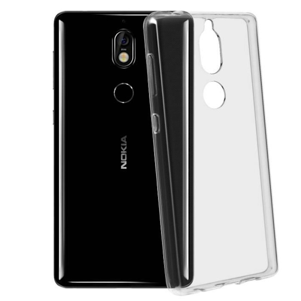 Skyddspaket - AVIZAR - Nokia 7 - Transparent gel skal - Härdat glasfilm - Fullständigt skydd Transparent