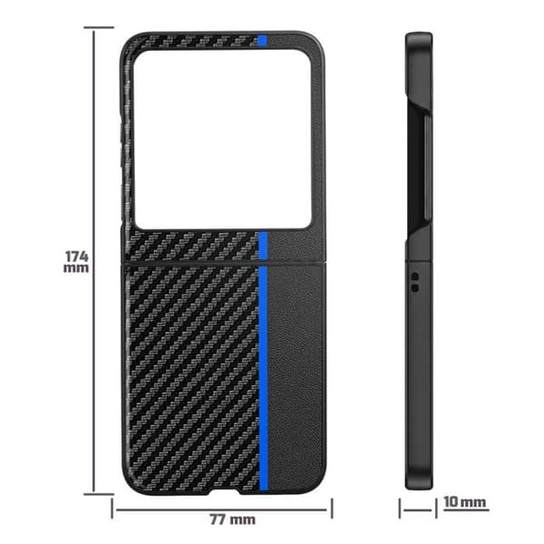 Skal för Motorola Razr 70 Kolfiber Effekt Hård Skydd Blå Blå