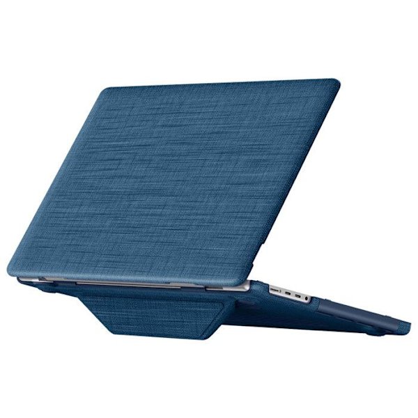 Fodral för MacBook Pro 16" i tyg med vikbart magnetstöd blått Blå
