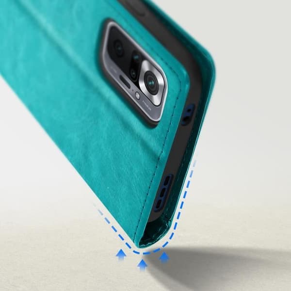 Plånboksfodral - AVIZAR - Vintage - Xiaomi Redmi Note 10 Pro - Vit Blå - Stödfunktion Vit blå