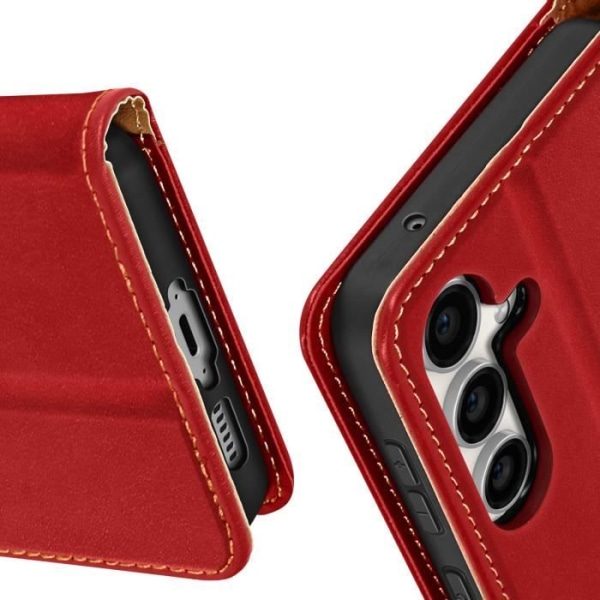 Kotelo Samsung S23 FE Wallet Video Support Magneettinen läppä punainen