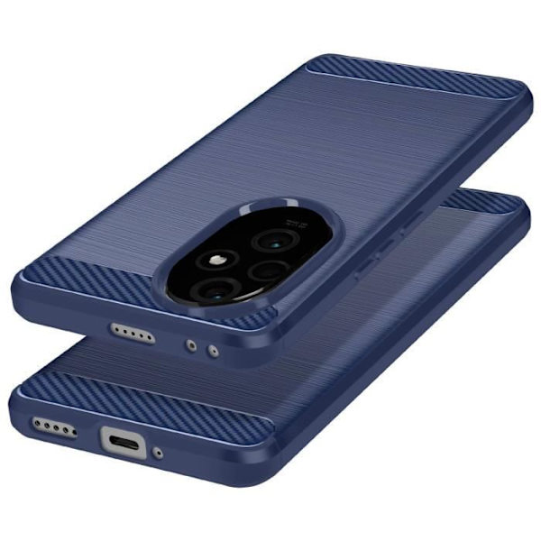 Kotelo Honor 200 Soft Carbon Effectille ja Harjattu Midnight Blue Blå