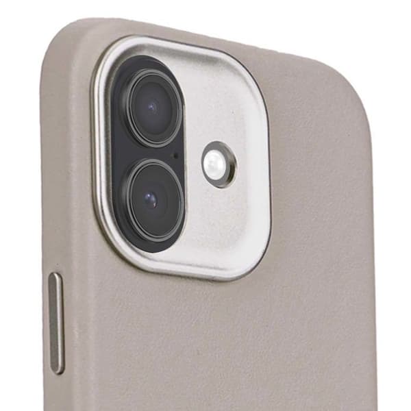 MagSafe-fodral - DECODED - iPhone 17 - Full grain läder - Stöt- och chockskydd - Beige beige