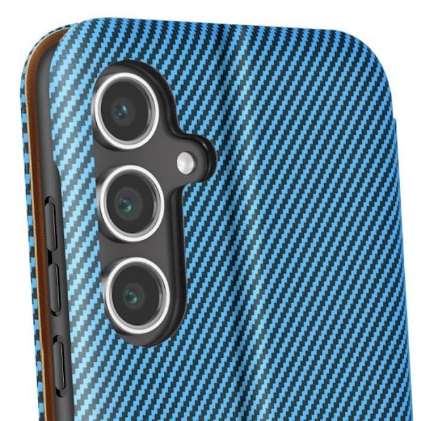 Samsung S24 FE Hiilikuitukotelo, Videtuki ja Anti-RFID Sininen Blå