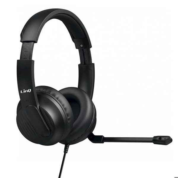 USB Trådbunden Headset för PC och Mac Ultra Klara Samtal 2m LinQ Svart Svart