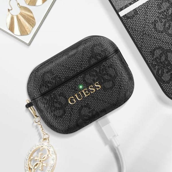 Skydd för AirPods Pro 2 med Elegant Charm Design Guess Svart