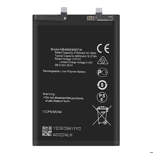 Internt batteri til Honor Magic 4 Lite 5G og 4G Kapacitet 4800mAh Sort Svart