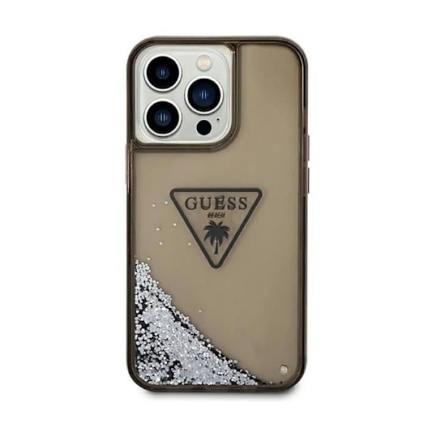 Guess Liquid Glitter Triangle Logofodral - Skal till iPhone 14 Pro Max (svart) - 3666339064679