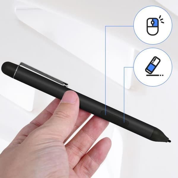 Taktile Stylus - AVIZAR - Høj Præcision - 1024 Trykniveauer - Kompatibel med Microsoft Tablets - Sort
