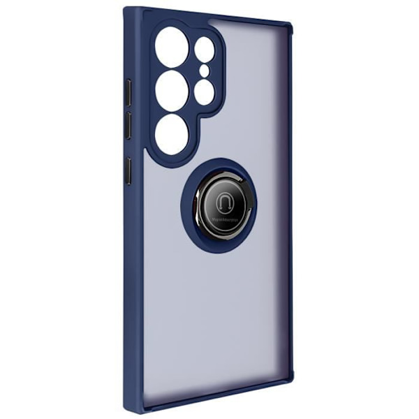 Taske til Samsung Galaxy S24 Ultra - AVIZAR - Metal Ring Stand Function - Midnight Blue Blå