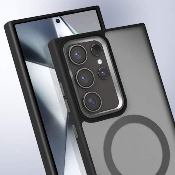 Coque MagSafe til Samsung Galaxy S24 Ultra Mat Frostet Bagside Sort Kant Svart