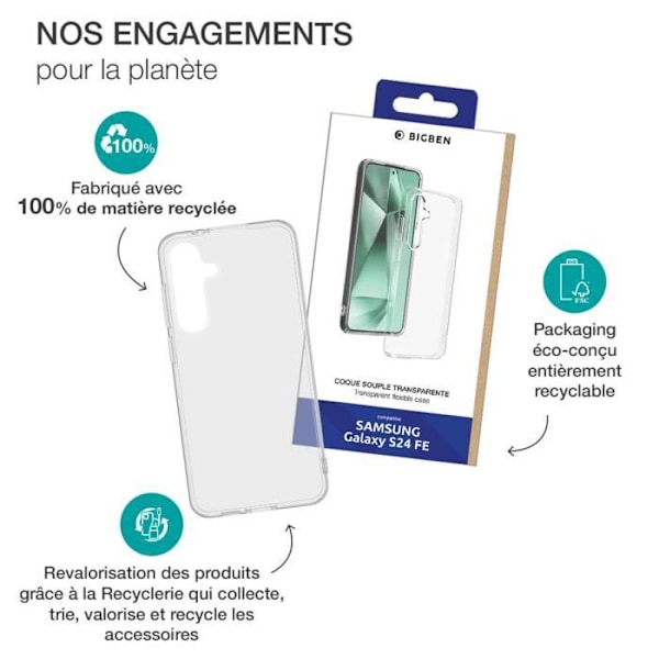 Coque - BIGBEN - Galaxy S24 FE - Flexibel - Antigulning - Transparent Transparent