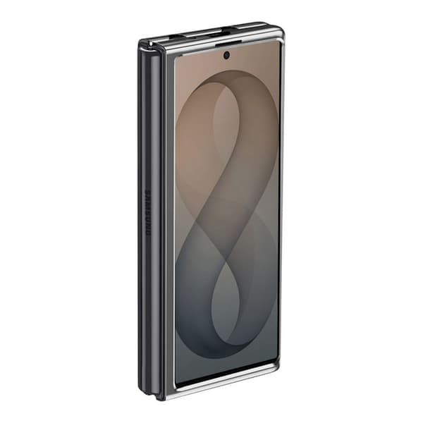 Cover til Galaxy Z Flip 8 Ultra med hængsel og sort kromkant Svart