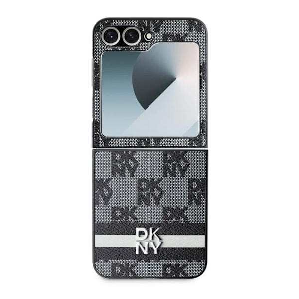 Coque - DKNY - Galaxy Z Flip6 - Elegant - Mønstre med Tern og Striber - Skridsikker Svart