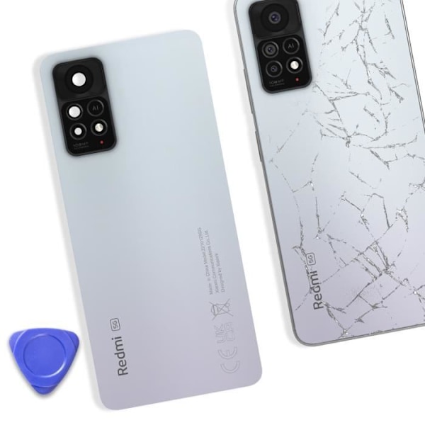 Bagglas til Xiaomi Redmi Note 11 Pro 5G Original Service Pack Xiaomi White Vit